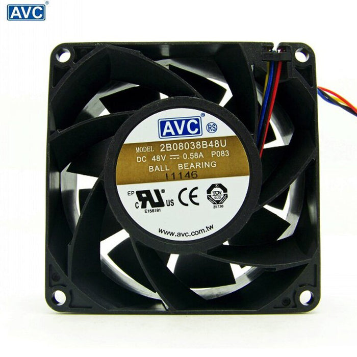 AVC 2B08038B48U 80x80x38mm 48V DC 0.58A Axial Cooling Fan