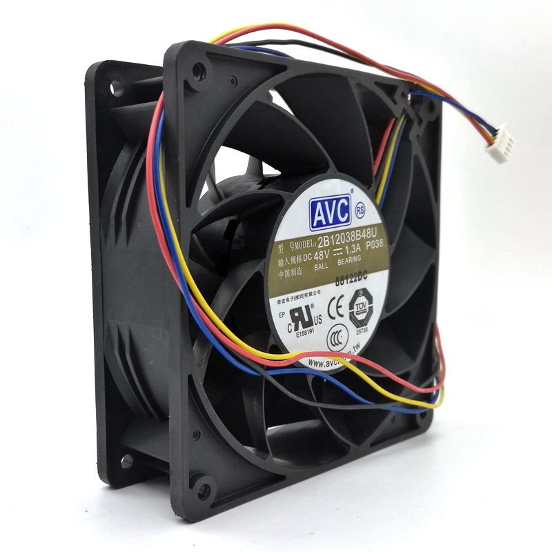 AVC 2B12038B48U 48V DC 120x120x38mm Brushless Cooling Fan