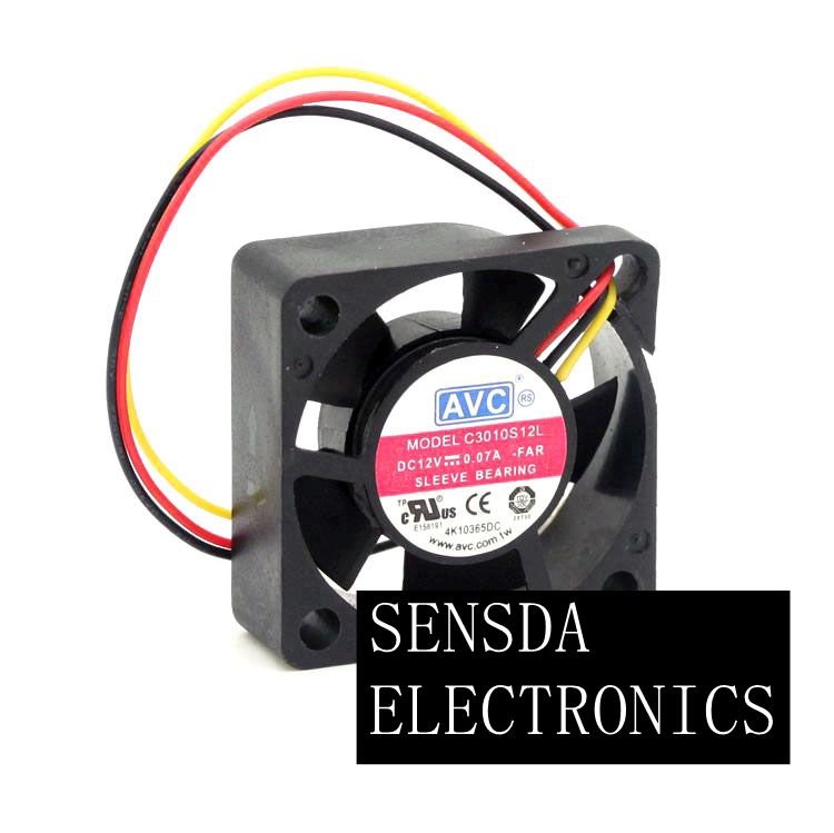 AVC C3010S12L 30x30x10mm 12V DC 0.07A Axial Cooling Fan
