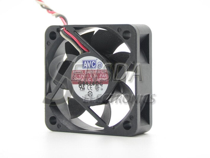 AVC DA0515R12H-FAR 50x50x15mm 12V DC 0.20A 3-Wire Axial Cooling Fan