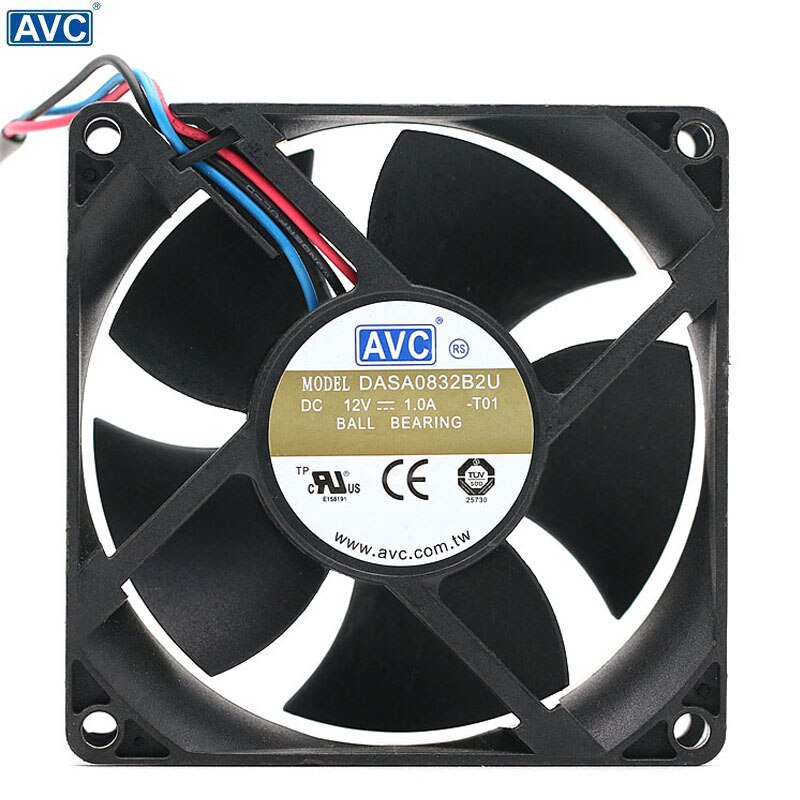 AVC DASA0832B2U 80x80x32mm 12V DC 1.0A Axial Cooling Fan