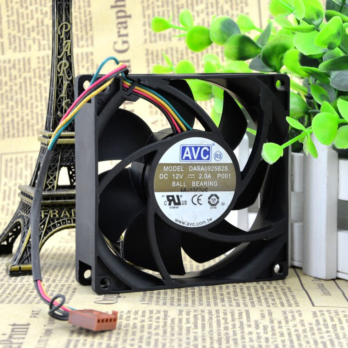 AVC DASA0925B2S 90x90x25mm 12V DC 2.0A 4-Wire Axial Cooling Fan