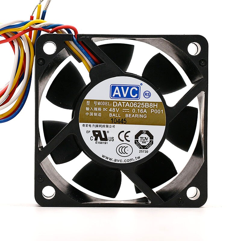 AVC DATA0625B8H 60x60x25mm 48V DC 0.16A Axial Cooling Fan
