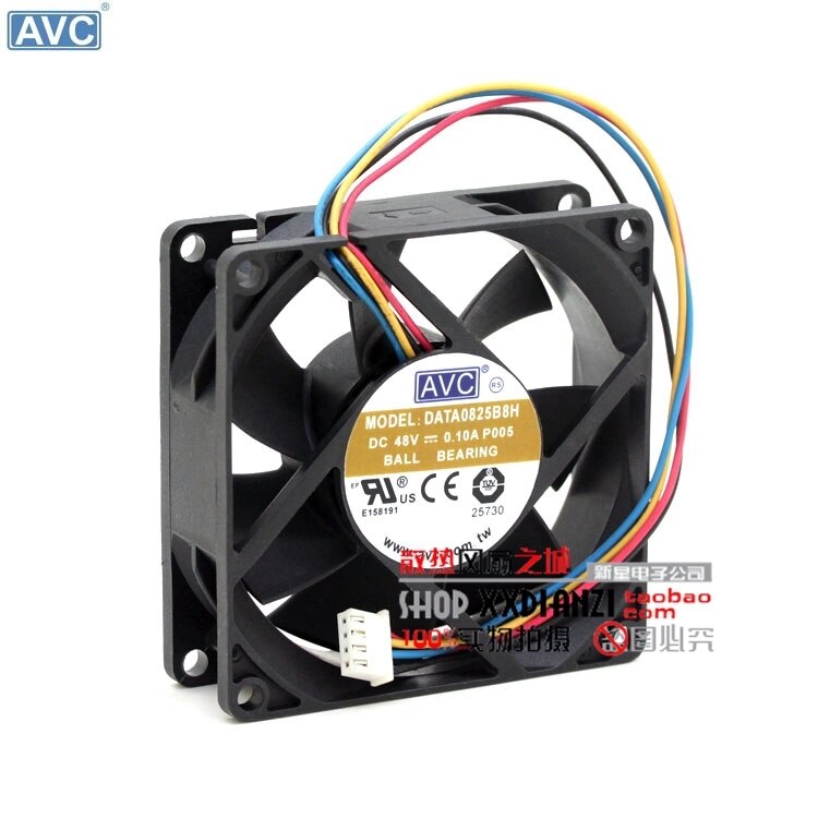 AVC DATA0825B8H 80x80x25mm 48V DC 0.10A Axial Cooling Fan