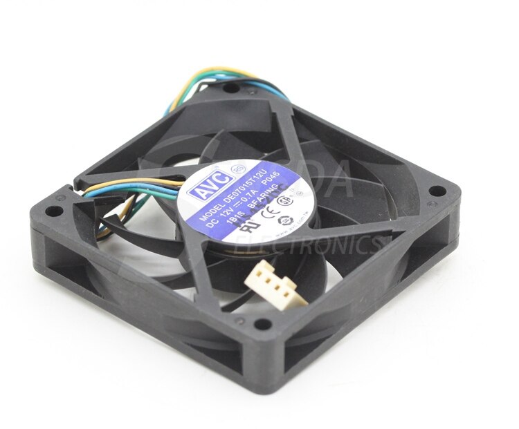 AVC DE07015T12U 70x70x15mm 12V DC 0.7A 4-Wire Axial Cooling Fan