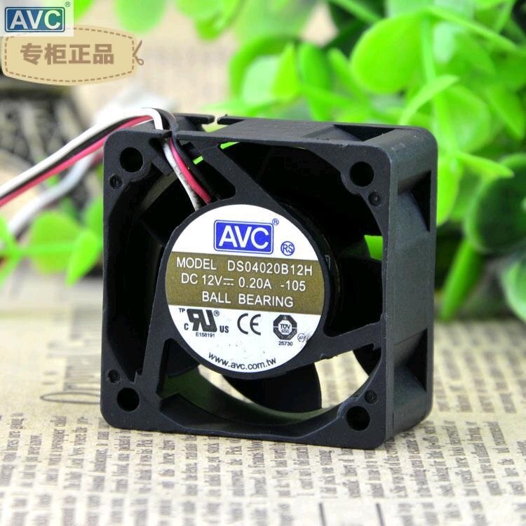 AVC DS04020B12H 40x40x20mm 12V DC 0.20A Axial Cooling Fan