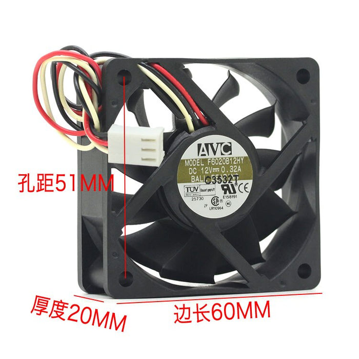 AVC F6020b12hy 60x60x20mm 12V DC Industrial Cooling Fan