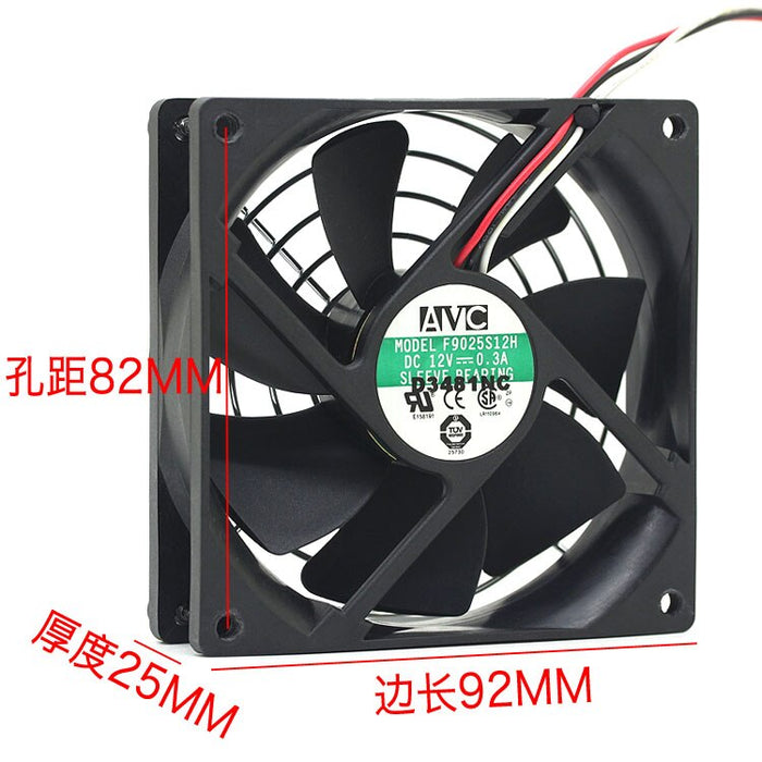 AVC F9025s12h 90x90x25mm 12V DC 0.3A Axial Cooling Fan