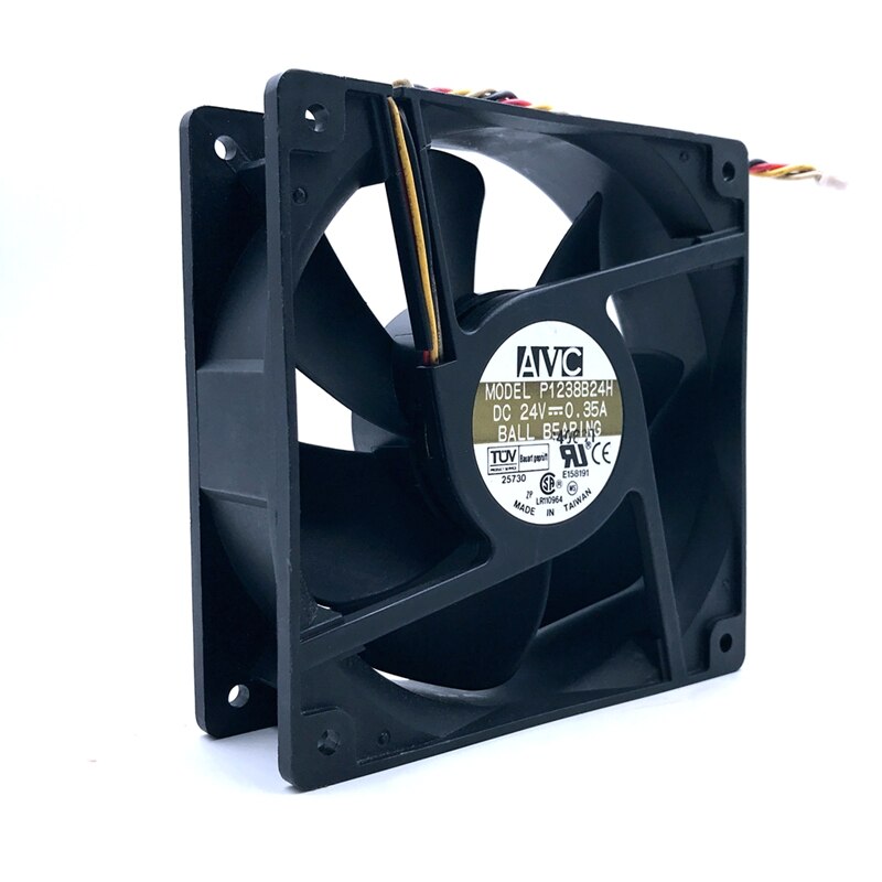 AVC P1238B24H 120x120x38mm 24V DC 0.35A 4-Wire Axial Cooling Fan