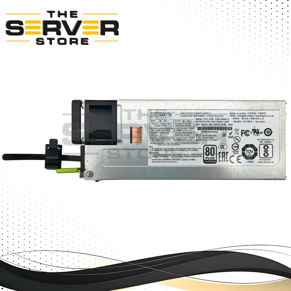 Artesyn 1300W 80+ Platinum 1U Redundant Hot-Swap Power Supply CSU1300AP-3-604