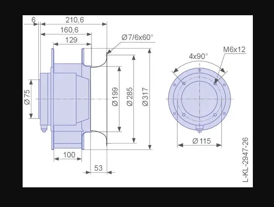 Brand new RH31M-4DK.2C.1R ZIEHL-ABEGG centrifugal fan 0.14/0.23 KW 230/400V 0.38/0.88/ A