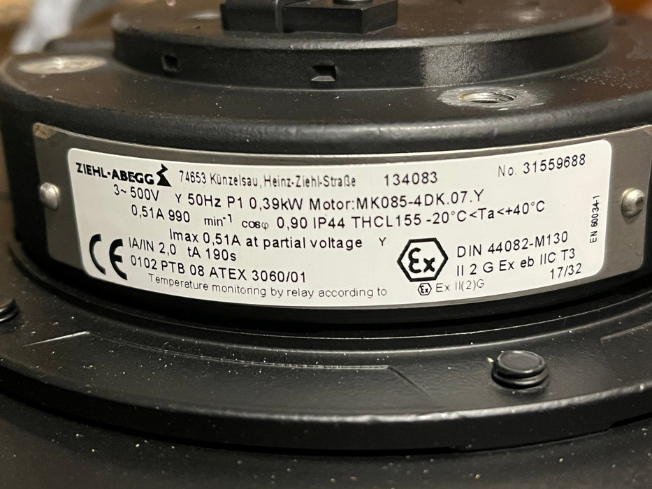 Brand new RH31M-4DK.2Y.1R  ZIEHL-ABEGG centrifugal fan 3-400V 50HZ