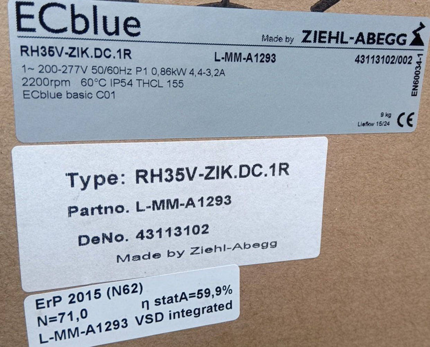 Brand new RH35V-ZlK.DC.1R  ZIEHL-ABEGG centrifugal fan 200-277V/380-480V 0.86kW 2200RPM