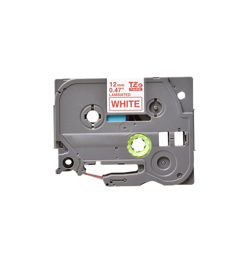 Brother 12mm 8m Red on White Laminated Tape for P-Touch Series - TZE-232