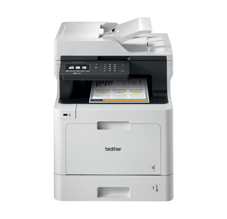Brother 2400 x 600 dpi 33 ppm USB Ethernet Wi-Fi NFC Duplex Printing 2.7-inch Touch Screen LCD Display Desktop Color Laser All-in-One Printer - MFC-L8610CDW