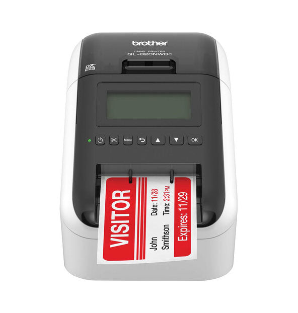 Brother 300 x 600 dpi 110 lpm USB LCD Display Desktop Label Printer - QL-820NWBC