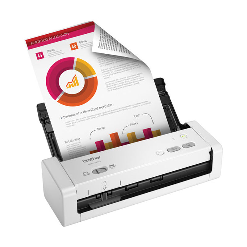 Brother 600 x 600 dpi 25ppm USB Compact Color Desktop Scanner - ADS-1200