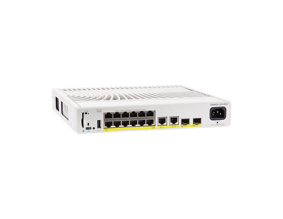 Cisco Catalyst C9200CX-8P-2X2G-A 8-Port PoE+ Compact Switch, Network Advantage