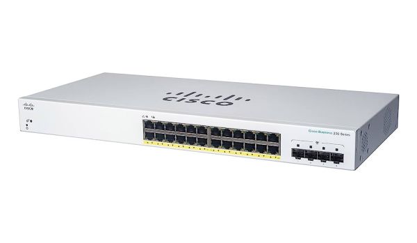CBS220-24P-4X-NA - Cisco Business 220 Series 24-Ports 10/100/1000BASE-T PoE+ Layer 2 Rack-mountable Managed Smart Switch with 4-Ports SFP+