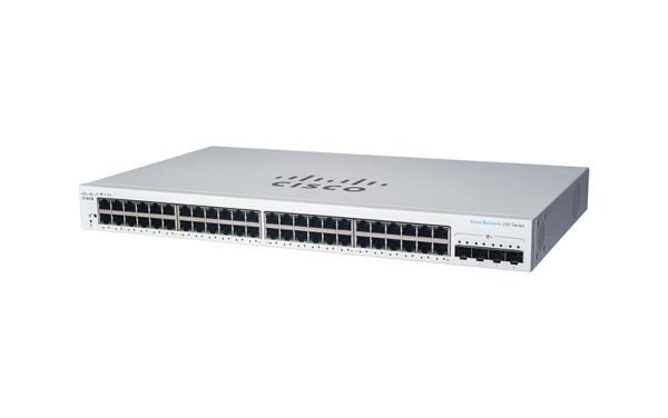 CBS220-48FP-4X - Cisco Business 220 Series 48-Ports 10/100/1000BASE-T PoE+ Layer 2 Rack-mountable Managed Smart Switch with 4-Ports SFP+
