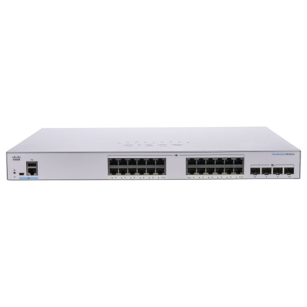 CBS250-24T-4X-EU - Cisco Business 250 Series 24-Ports 10/100/1000BASE-T Ethernet Layer 2 Rack-mountable Managed Network Switch with 4-Ports SFP
