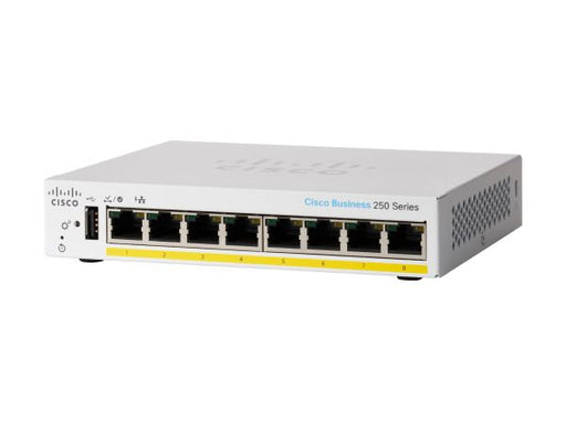 CBS250-8PP-D-NA - Cisco Business 250 Series 8-Ports 10/100/1000BASE-T PoE+ Layer 3 Desktop Managed Smart Switch with 2-Ports SFP