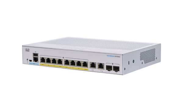 CBS250-8PP-E-2G - Cisco Business 250 Series 8-Ports 10/100/1000BASE-T PoE+ Layer 3 Rack-mountable Managed Smart Switch with 2-Ports SFP
