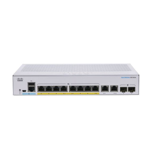 CBS350-8P-2G - Cisco Business 350 Series 8-Ports 10/100/1000BASE-T PoE+ Layer 3 Rack-mountable Managed Network Switch with 2-Ports SFP