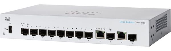 CBS350-8S-E-2G-EU - Cisco Business 350 Series 8-Ports 1000BASE-X SFP Layer 3 Rack-mountable Managed Network Switch with 2-Ports SFP
