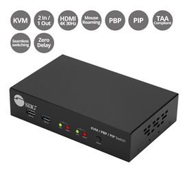 CE-KV0G11-S1 - SIIG AC 2x1 HDMI KVM Switch with PBP Roaming Mouse & PIP