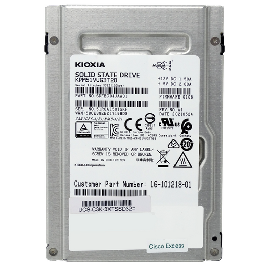 CISCO KIOXIA 3.2TB 12Gbps 2.5'' SAS SSD Solid State Drive (KPM51VUG3T20)