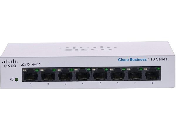 CSC-CBS110-8T-D-NA - Cisco Business CBS110-8T-D Unmanaged Switch | 8 Port GE | Desktop | Ext PS | Limited Lifetime Protection (CBS110-8T-D-NA)