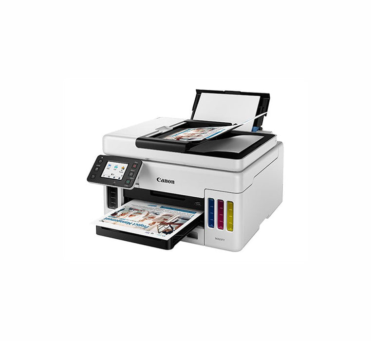 Canon MAXIFY GX6021 1200 x 600 dpi 13 ipm USB, Ethernet, Wi-Fi Automatic Duplex Printing 2.7-inch Touch Screen LCD Display Desktop MegaTank Color InkJet All-in-One Printer - 4470C037
