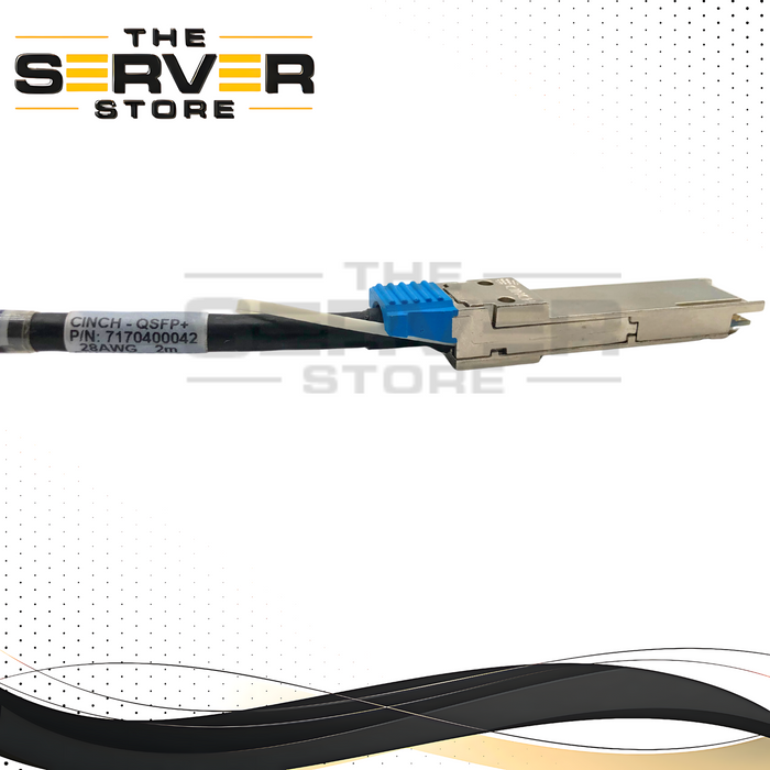 Cinch 2 Meter (6.6ft) QDR 10Gb/s QSFP+ to QSFP+ Passive Direct Attach Copper (DAC) InfiniBand Cable. P/N: 7179901013, 7170400042.