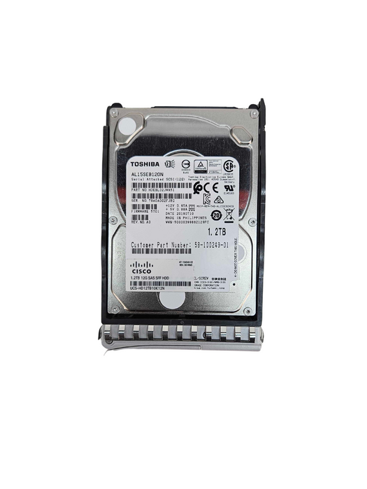 Cisco 1.2TB SAS 12G SFF 2.5" HDD w/ Tray AL15SEB120N HDEBL02JWA51 58-100249-01 UCS-HD12TB10K12N