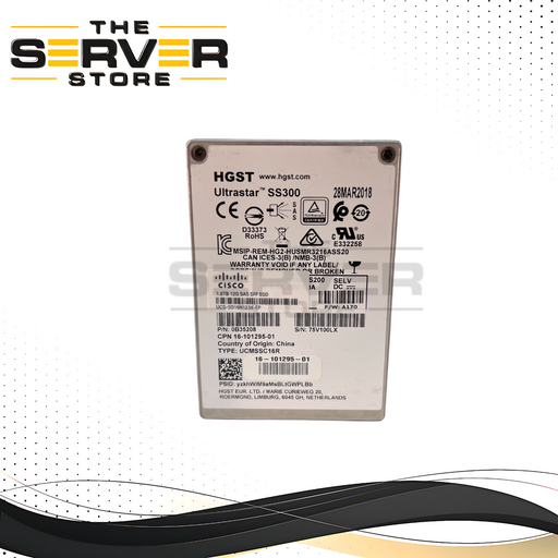 Cisco 1.6TB SAS 12G 2.5" SSD HGST HUSMR3216ASS20 16-101295-01 UCS-SD16H123X-EP