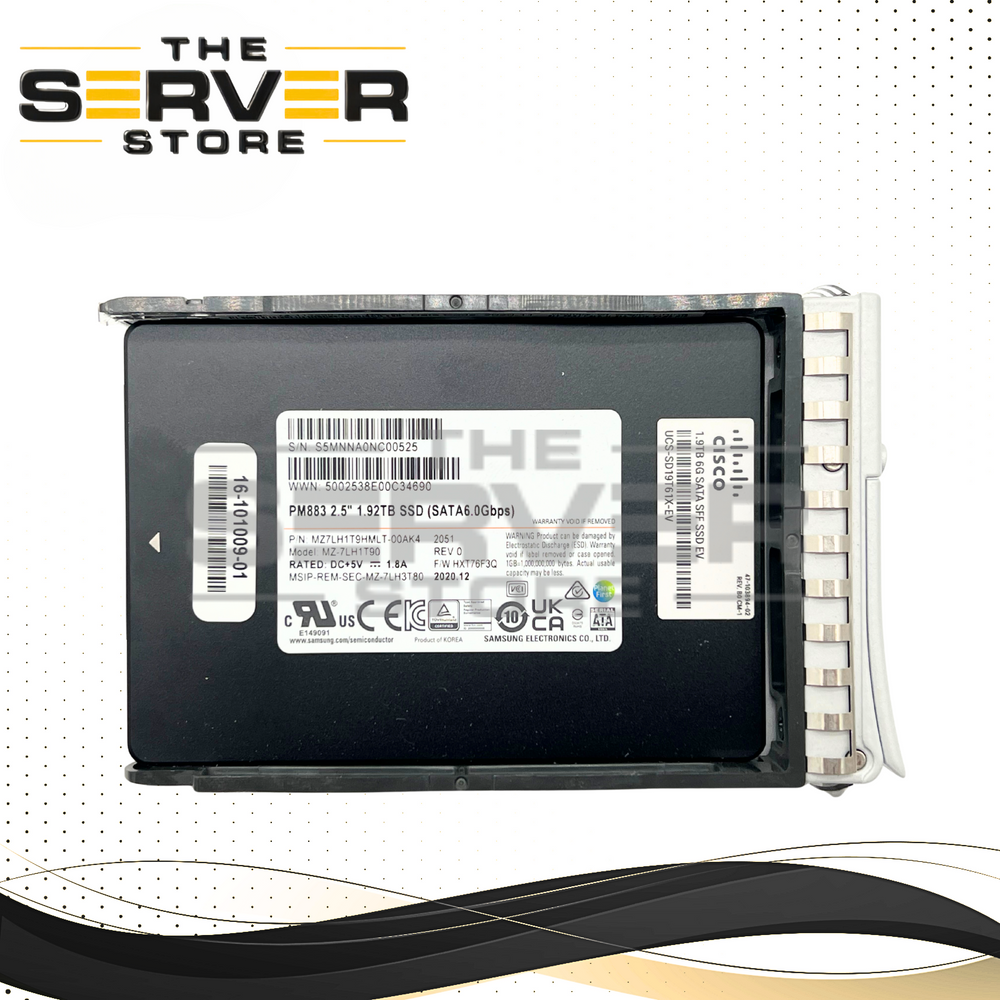 Cisco 1.92TB SATA 6G RI SSF 2.5" SSD Samsung PM883 16-101009-01 UCS-SD19T61X-EV
