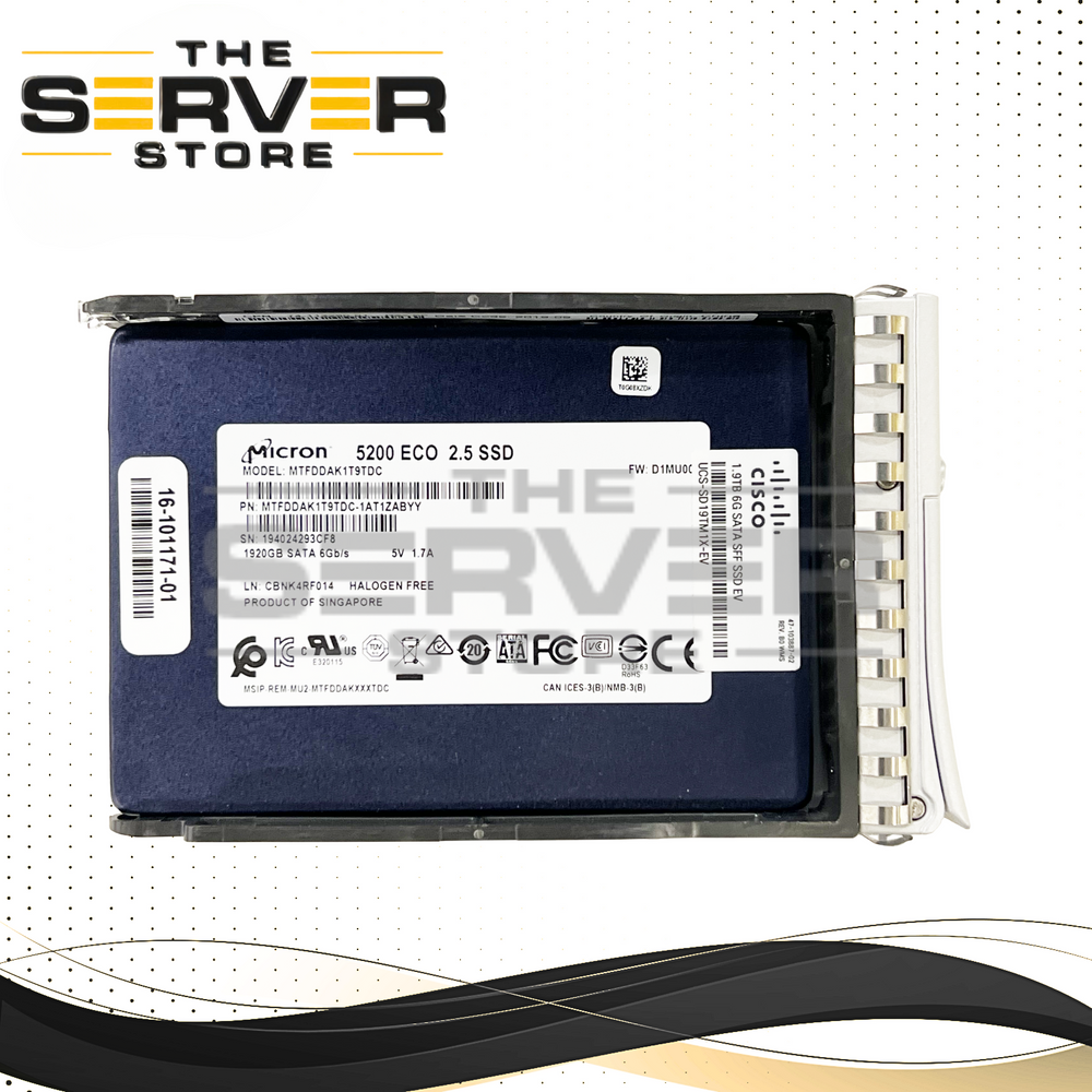 Cisco 1.92TB SATA 6G SFF 2.5" SSD Micron 5200 ECO 16-101171-01 UCS-SD19TM1X-EV