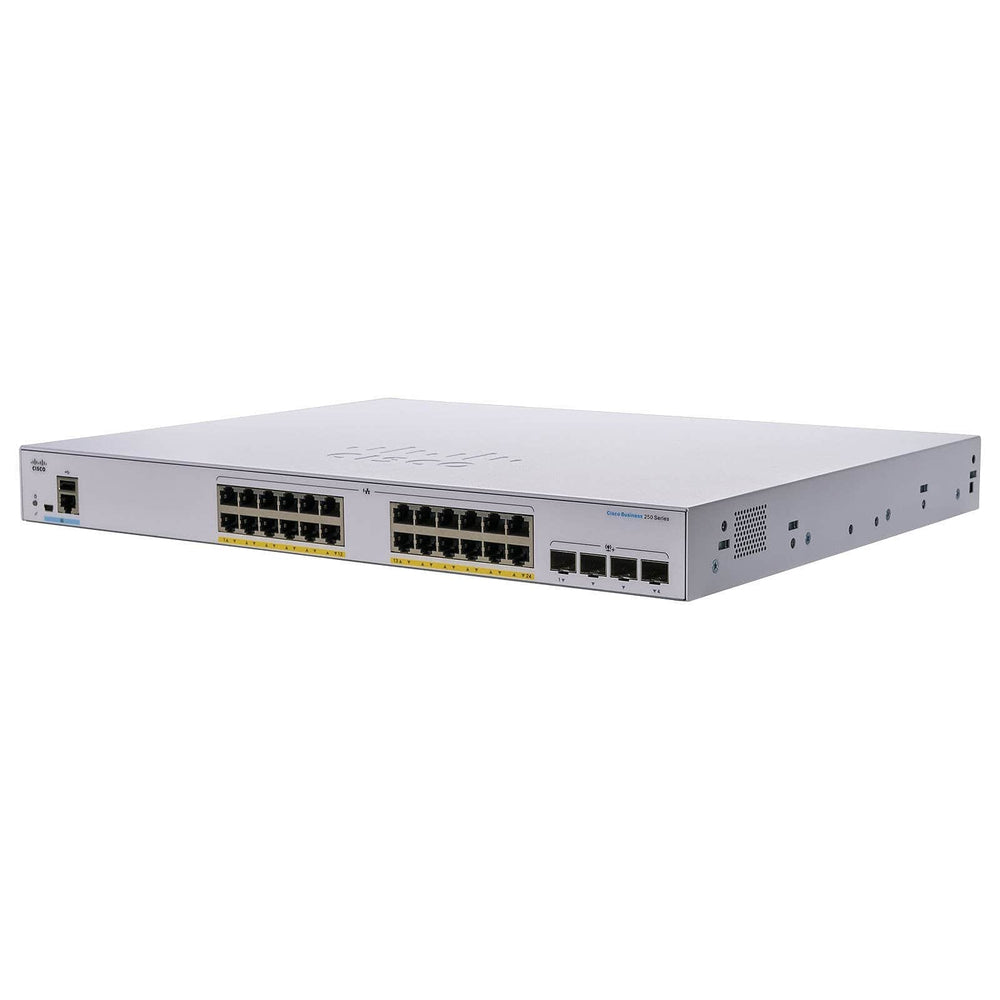 Cisco 24x 10/100/1000 Ethernet PoE+ ports and 195W PoE budget, 4x 1G SFP uplinks Switch - C1000-24P-4G-L Refurbished