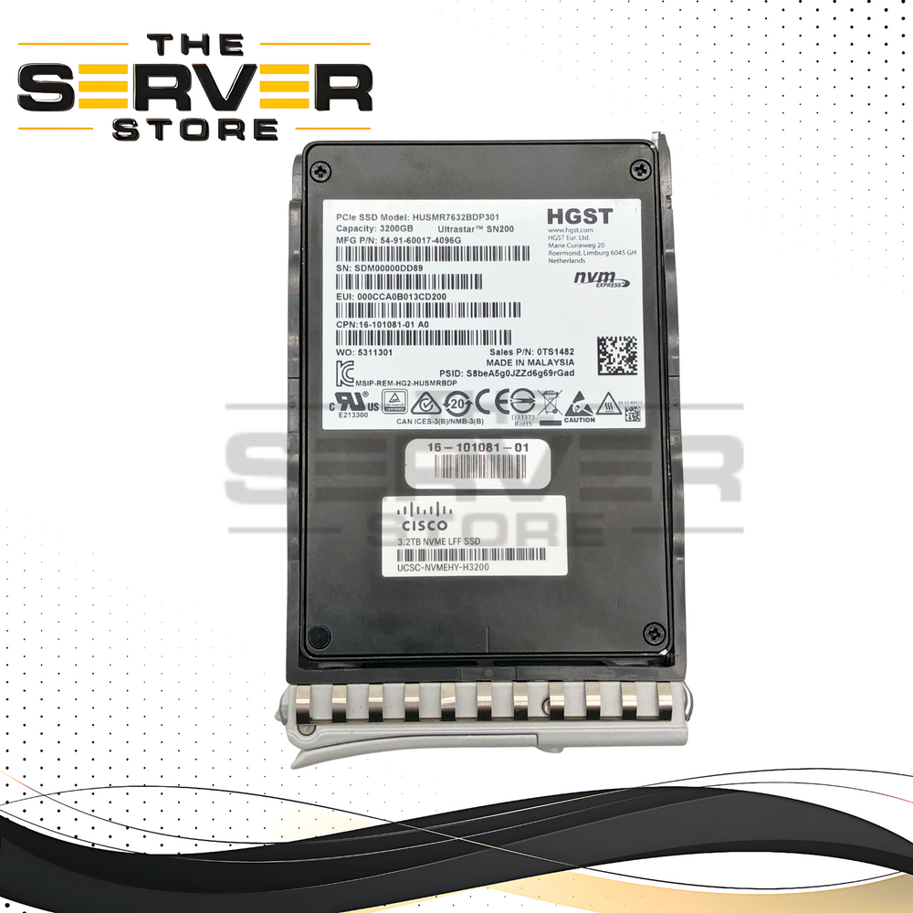 Cisco 3.2TB NVMe U.2 PCIe Gen 3.0 x4 HP SFF 2.5" SSD HGST Ultrastar SN200 16-101081-01 UCSC-NVMEHY-H3200