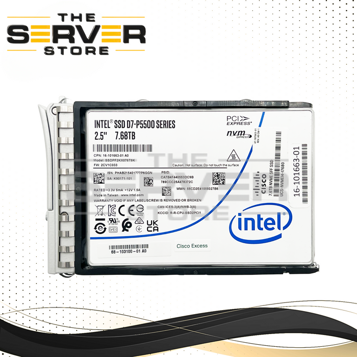 Cisco 7.68TB NVMe U.2 PCIe G4 x4 ME SFF 2.5" SSD Intel D7-P5500 UCS-NVMEI4-I7680