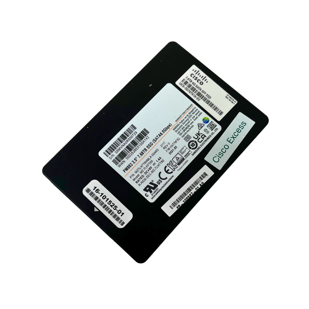 Cisco 7.68TB SATA 6G EV SFF 2.5" SSD Samsung PM883 16-101525-01 UCS-SD76T61X-EV