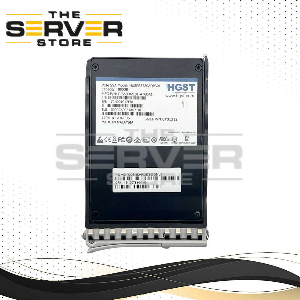 Cisco 800GB NVME U.2 PCIe Gen 3.0 x4 SFF 2.5" SSD HGST SN100 UCS-SDHPCIE800GB