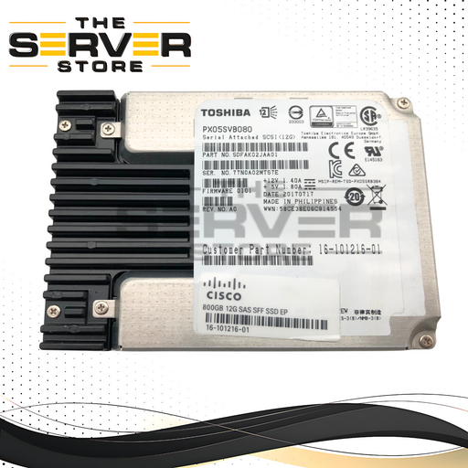 Cisco 800GB SAS 12Gb/s 2.5" Enterprise SSD Toshiba PX05S PX05SVB080 16-101216-01