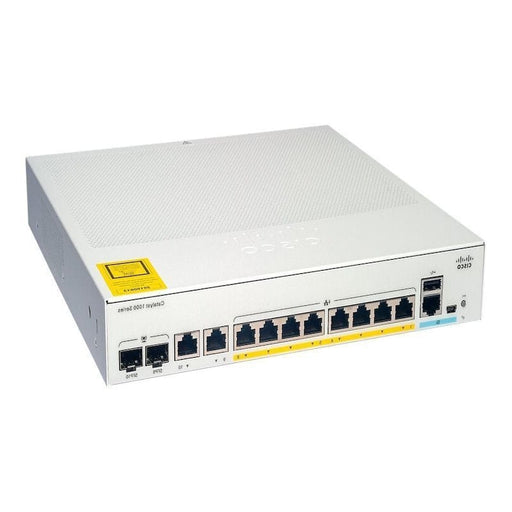 Cisco 8x 10/100/1000 Ethernet PoE+ ports and 67W PoE budget , 2x 1G SFP and RJ-45 combo uplinks Switch - C1000-8P-2G-L Refurbished