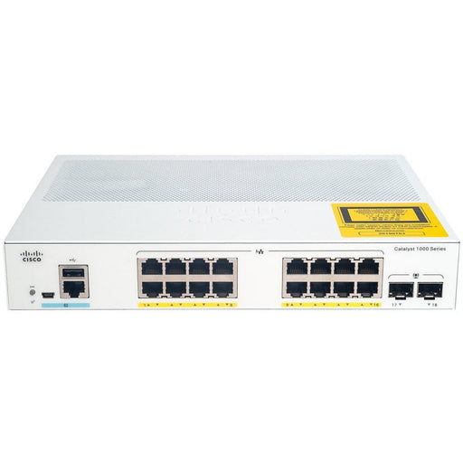 Cisco C1000 16x 10/100/1000 Ethernet PoE+ ports and 120W PoE budget, 2x 1G SFP uplinks switch - C1000-16P-2G-L Refurbished