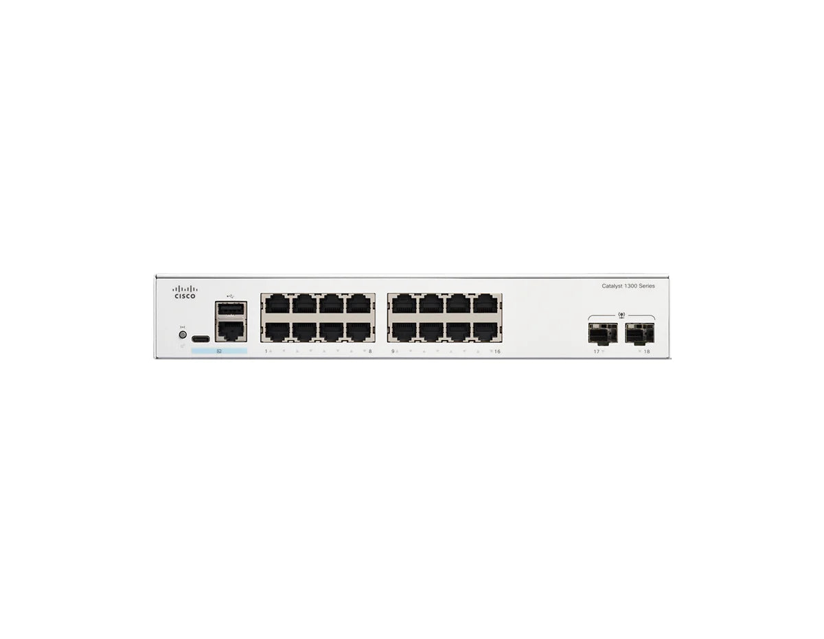 Cisco C1300-16T-2G 16 Port Gigabit Managed Switch with 2 SFP Uplinks
