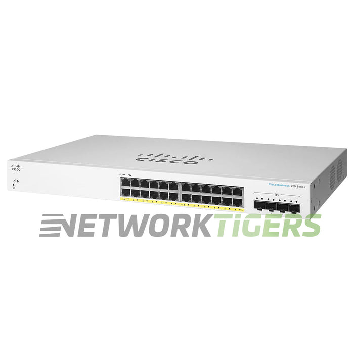 Cisco CBS220-24P-4X-NA Business 220 24x 1GB PoE+ RJ45 4x 10GB SFP+ Switch