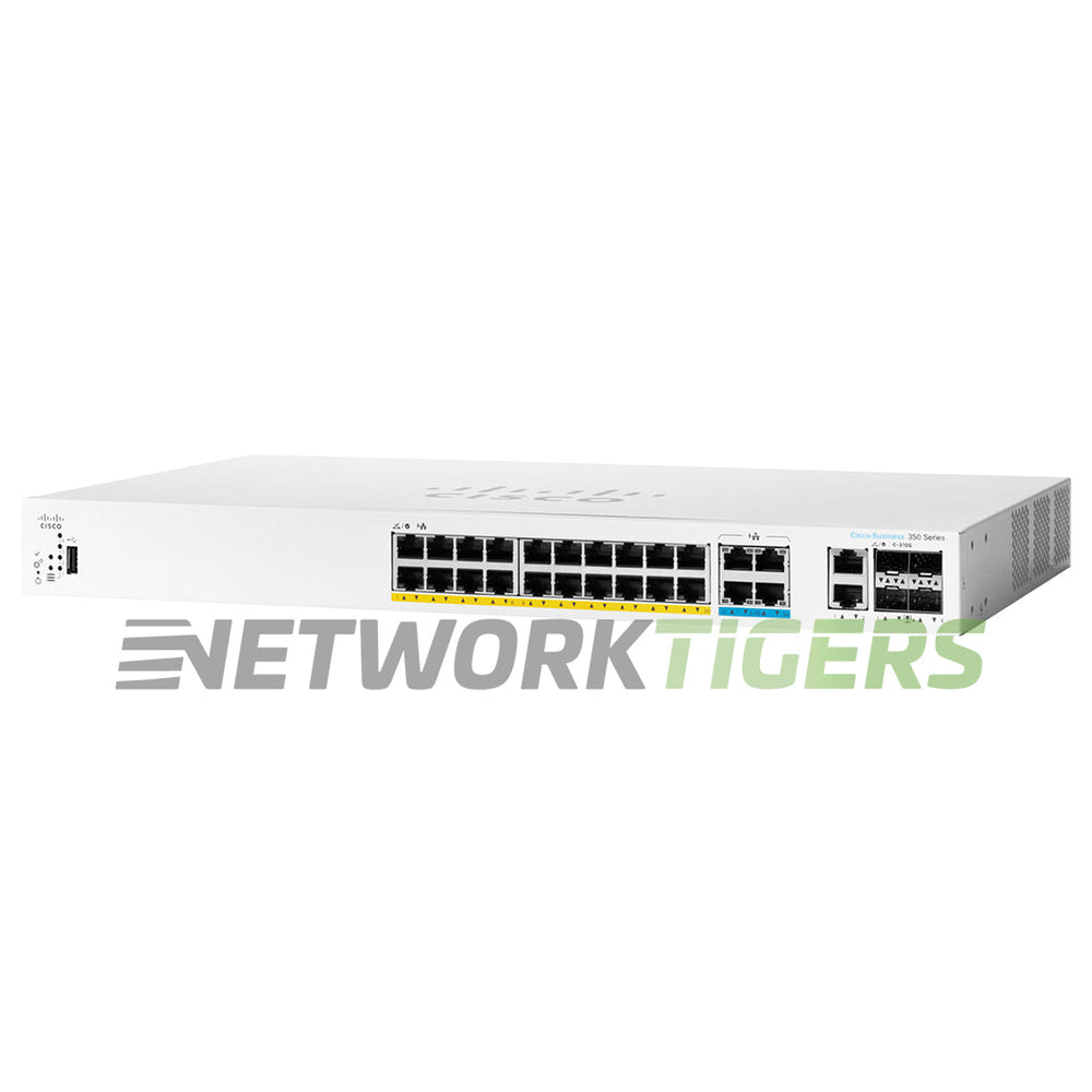 Cisco CBS350-24MGP-4X-NA 20 1GB PoE+ RJ45 4x MultiGB PoE+ RJ45 4x Combo Switch