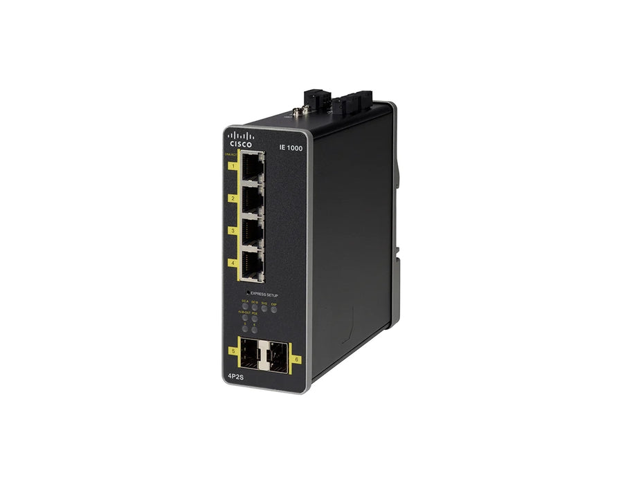 Cisco IE 1000 IE-1000-4P2S-LM 4-Port PoE+ Industrial Ethernet DIN-Rail Switch with 2x 1G SFP